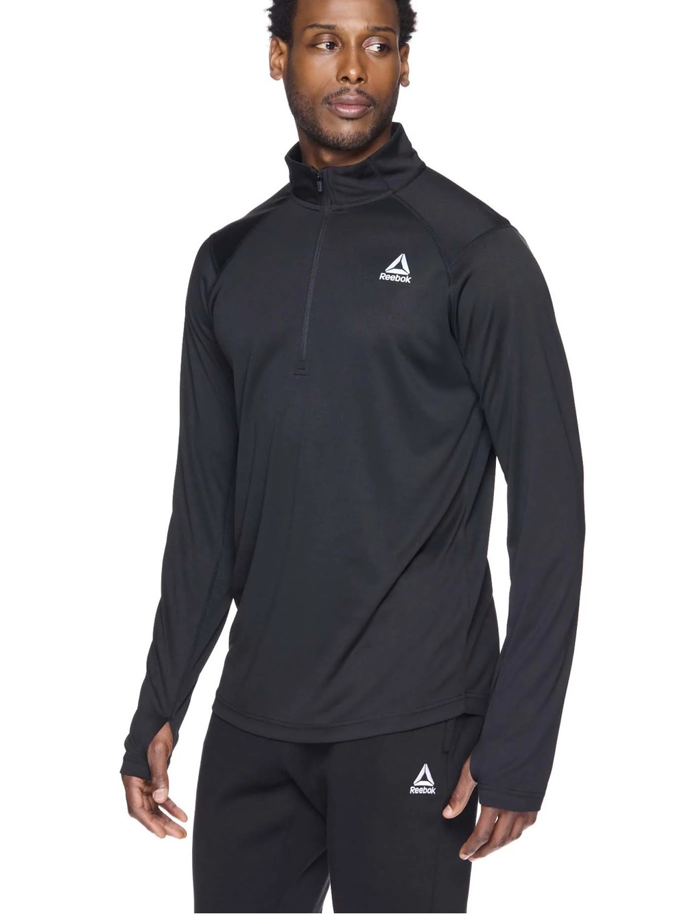 Reebok Men's Black Quarter-Zip Active Pullover Medium